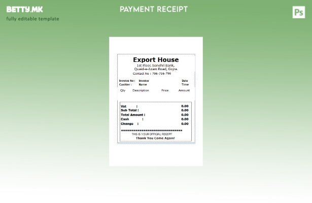 Модерен стил Шаблон за проверка за плаќање Export House